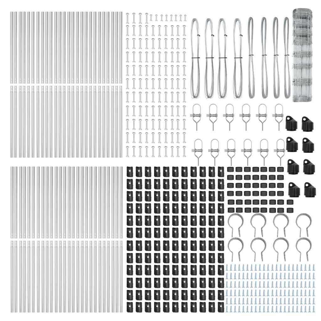 Wildzaun Silber 100 x 1 m Verzinkter Stahl